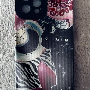 Stylish Black Cat Pattern Phone Case